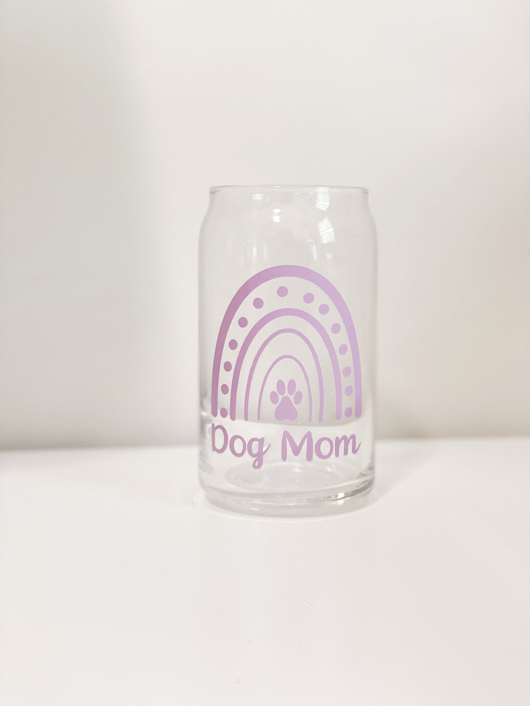 Dog Mom Glass Cup (16oz)