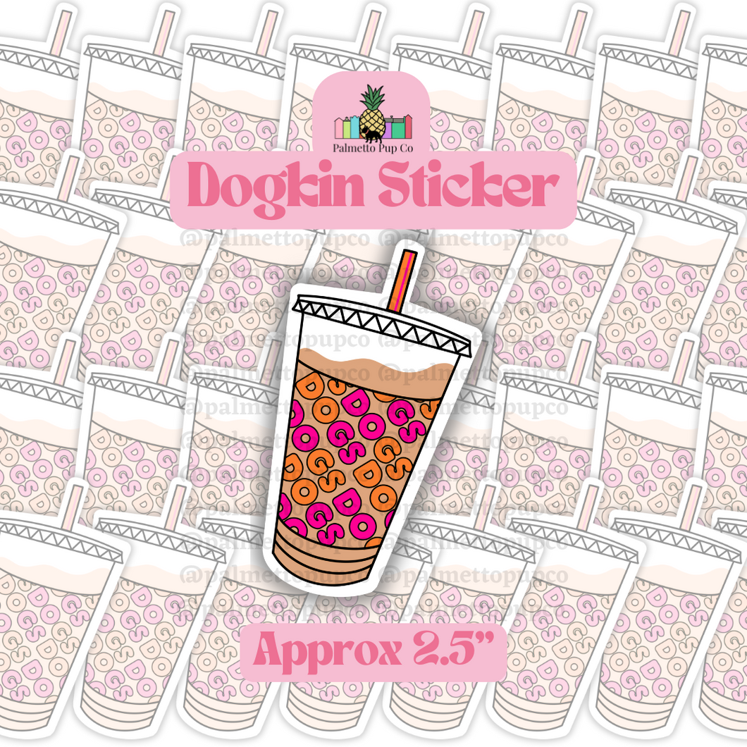 Dogkin Iced Coffee Sticker