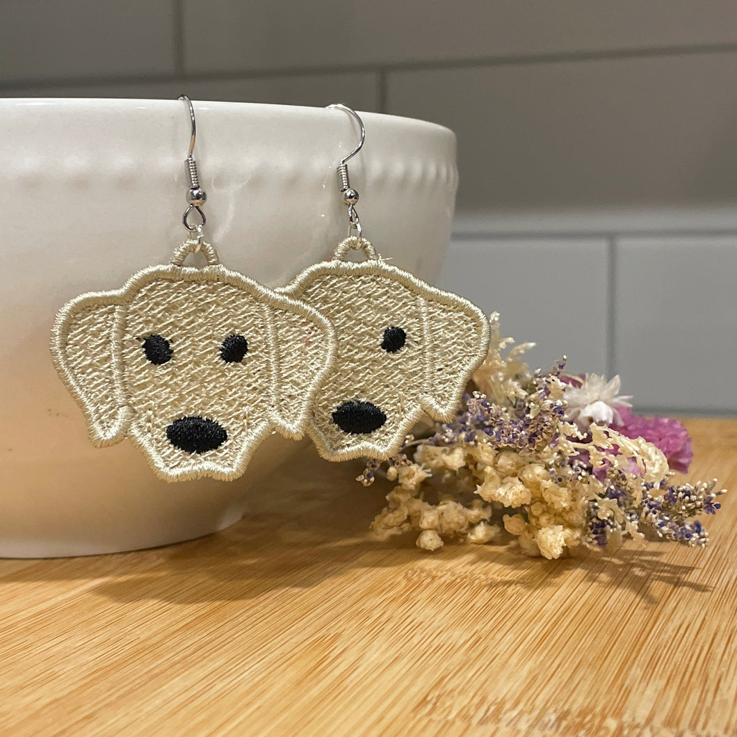 Embroidered Labrador Retriever Earrings