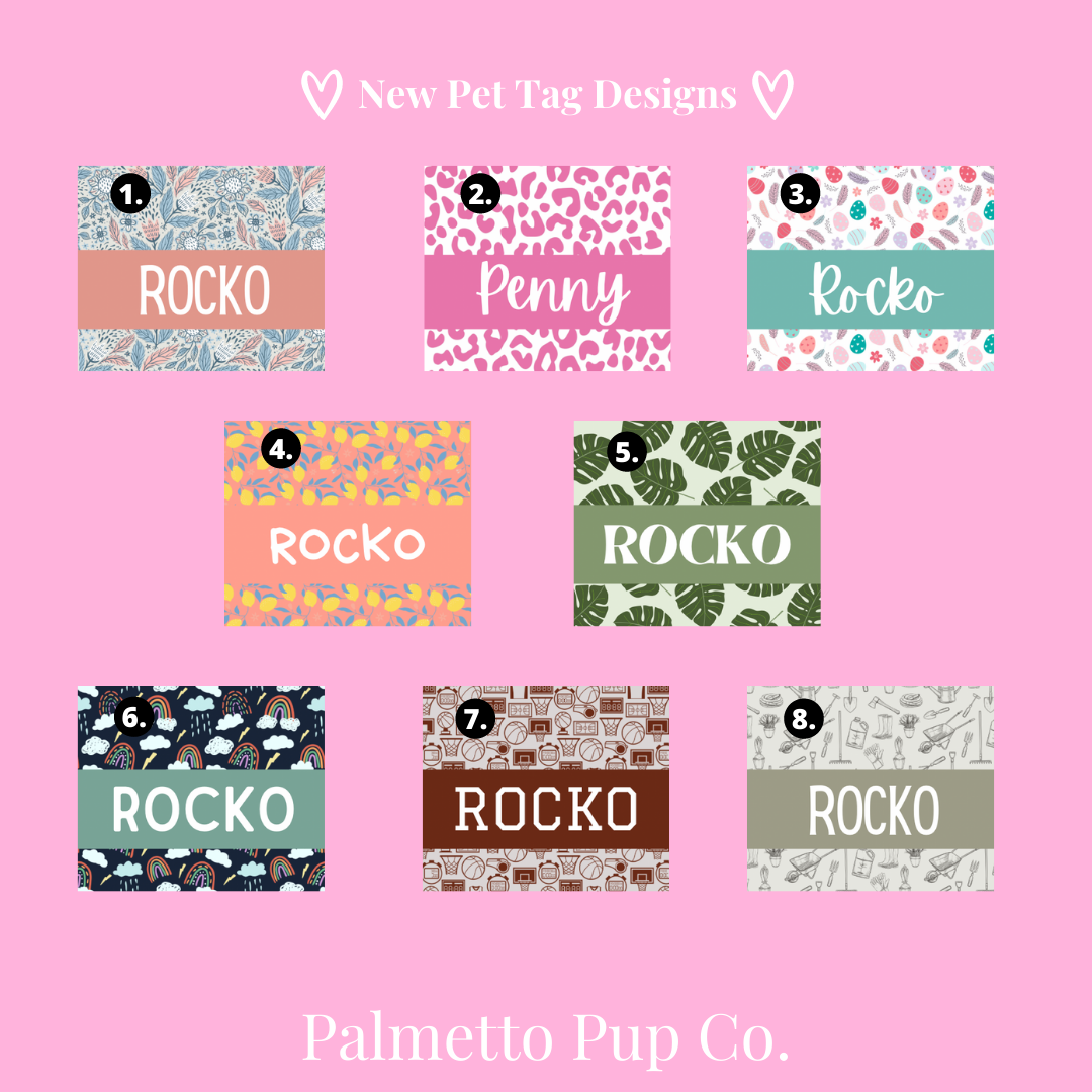 Spring Summer Customizable Dog Tags Palmetto Pup Co